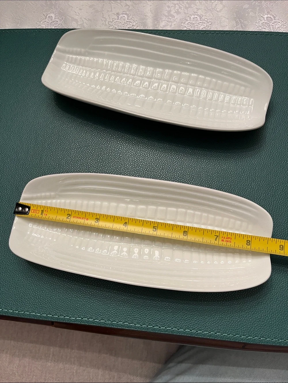 White Ceramic Corn Dish - Set of 2